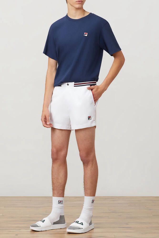 Fila High Tide 4 White Shorts Mens - NZ 06934-WPHC